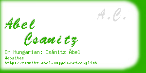 abel csanitz business card